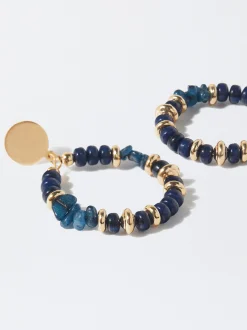 PARFOIS Pendientes Con Piedra Azul Cheap