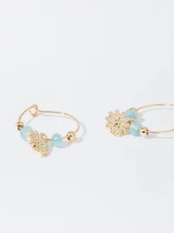 PARFOIS Pendientes Con Piedra Azul Hot