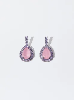 PARFOIS Pendientes Con Piedra Y Circonitas Multicor Cheap