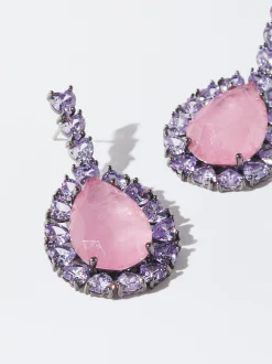 PARFOIS Pendientes Con Piedra Y Circonitas Multicor Cheap