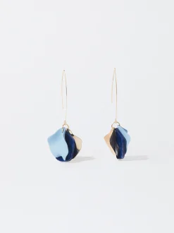 PARFOIS Pendientes Con Resina Azul Marino Shop