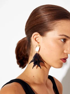 PARFOIS Pendientes Con Resina Violeta Clearance