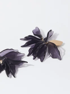 PARFOIS Pendientes Con Resina Violeta Clearance