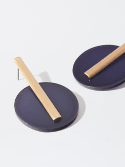 PARFOIS Pendientes Con Resina Azul Best