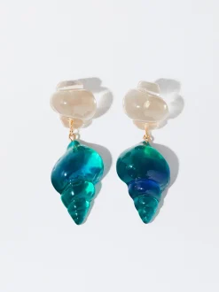PARFOIS Pendientes Con Resina Azul Online