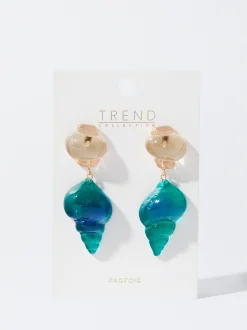 PARFOIS Pendientes Con Resina Azul Online