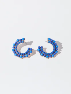 PARFOIS Pendientes Con Resina Azul Store