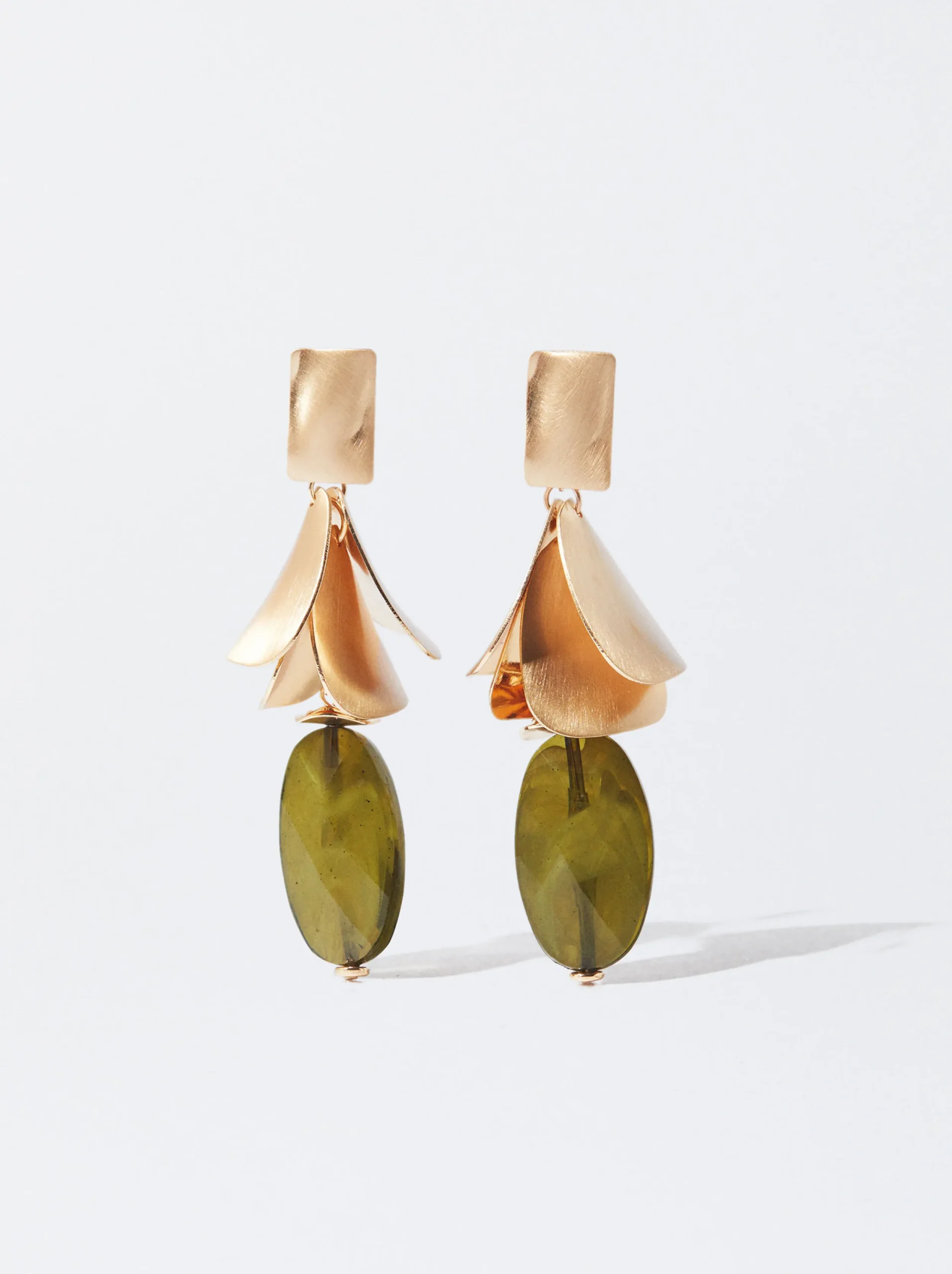 PARFOIS Pendientes Con Resina Verde Best Sale