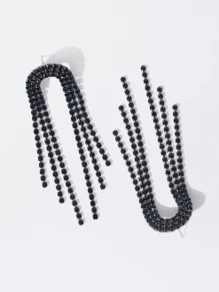 PARFOIS Pendientes Con Strass Azul Discount