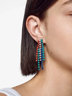 PARFOIS Pendientes Con Strass Multicor Hot