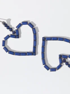 PARFOIS Pendientes Coraz&oacute;n Azul New