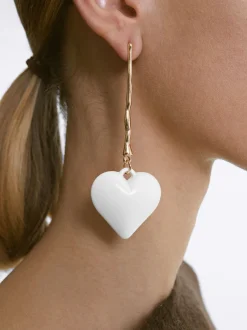 PARFOIS Pendientes Coraz&oacute;n Beige Online