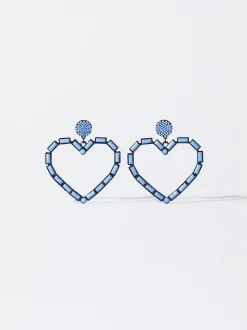 PARFOIS Pendientes Coraz&oacute;n Azul New