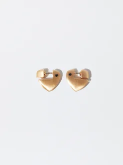 PARFOIS Pendientes Coraz&oacute;n Com Circonitas Negro Outlet