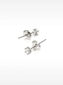 PARFOIS Pendientes Cortos De Plata 925 Con Circonitas Plateado Fashion