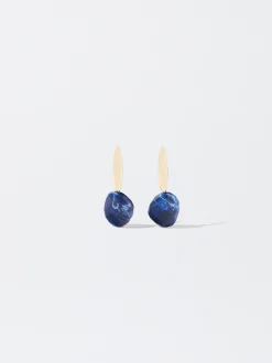 PARFOIS Pendientes Cortos En Resina Azul Clearance