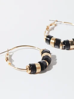 PARFOIS Pendientes De Aro Bicolor Negro Store