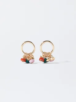 PARFOIS Pendientes De Aro Con Abalorios Multicor Hot