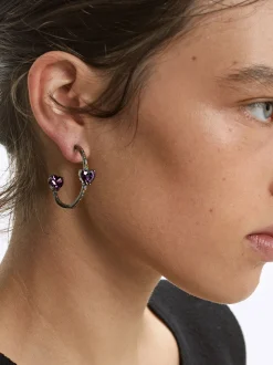 PARFOIS Pendientes De Aro Con Circonitas Multicor Shop