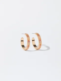 PARFOIS Pendientes De Aro Con Circonitas Multicor Fashion
