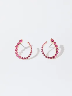 PARFOIS Pendientes De Aro Con Circonitas Multicor Store
