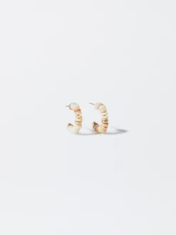 PARFOIS Pendientes De Aro Con Concha Dorado Cheap