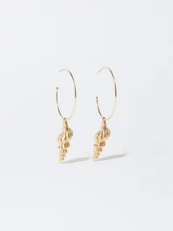 PARFOIS Pendientes De Aro Con Concha Dorado Best Sale