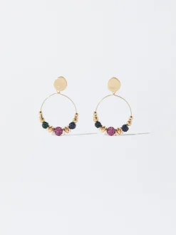 PARFOIS Pendientes De Aro Con Cristales Multicor Flash Sale