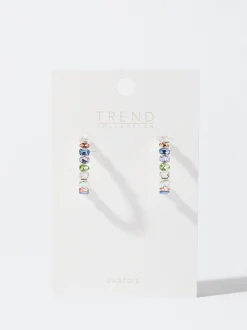 PARFOIS Pendientes De Aro Con Cristales Multicor Hot