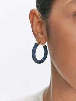 PARFOIS Pendientes De Aro Con Cristales Azul Outlet