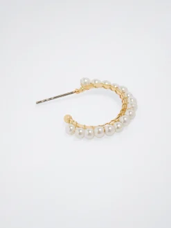 PARFOIS Pendientes De Aro Con Perlas Dorado Cheap