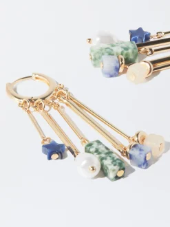 PARFOIS Pendientes De Aro Con Piedra Multicor Shop