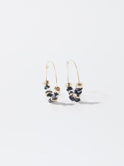 PARFOIS Pendientes De Aro Con Piedra Multicor Flash Sale