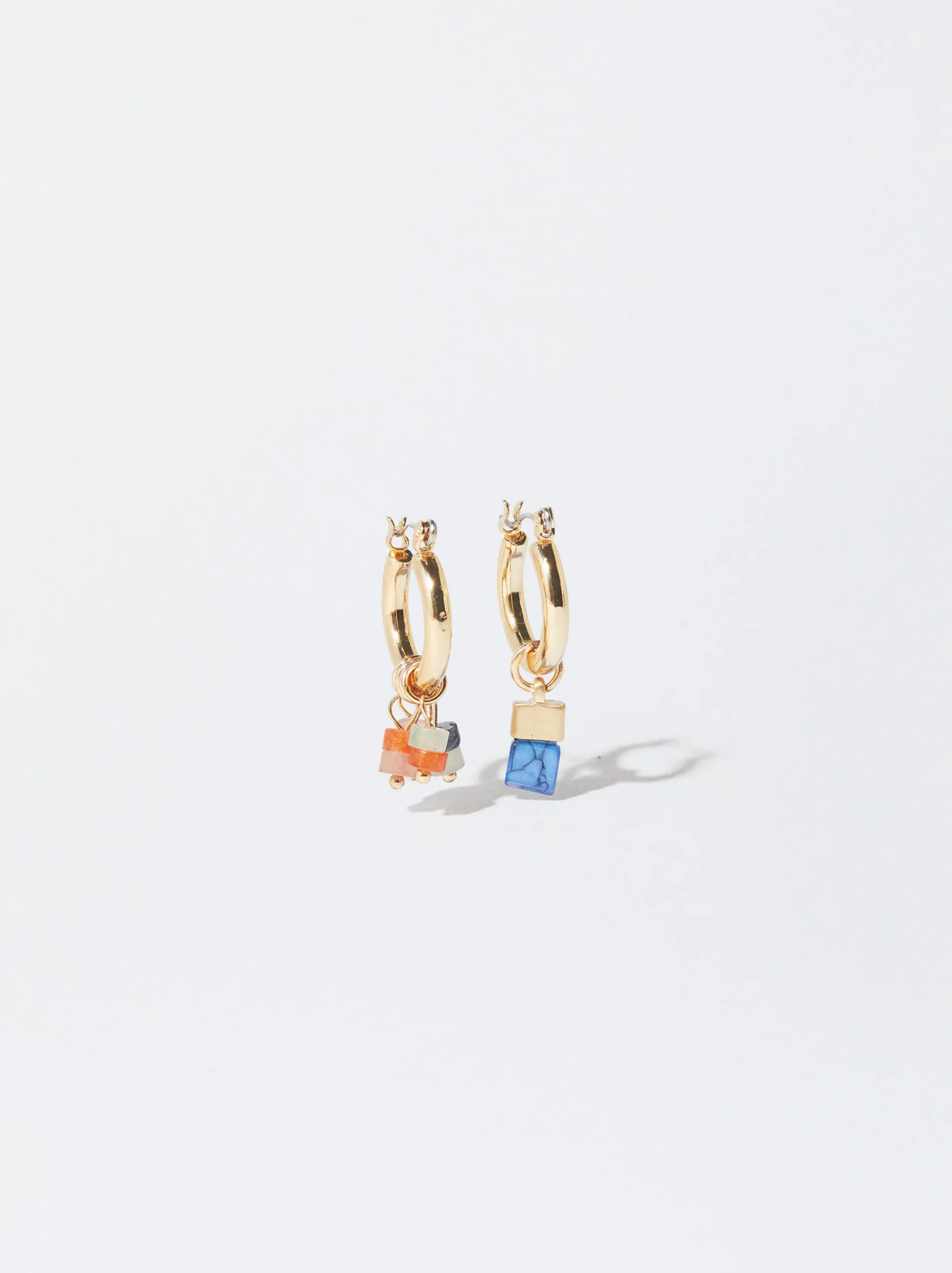 PARFOIS Pendientes De Aro Con Piedra Multicor Discount