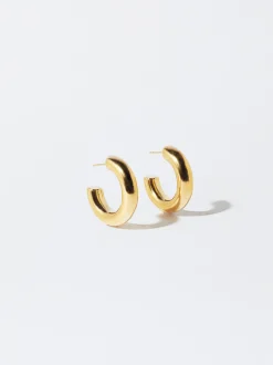 PARFOIS Pendientes De Aro De Acero s Dorado Outlet