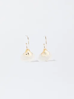 PARFOIS Pendientes De Aro Esmaltados Beige Discount