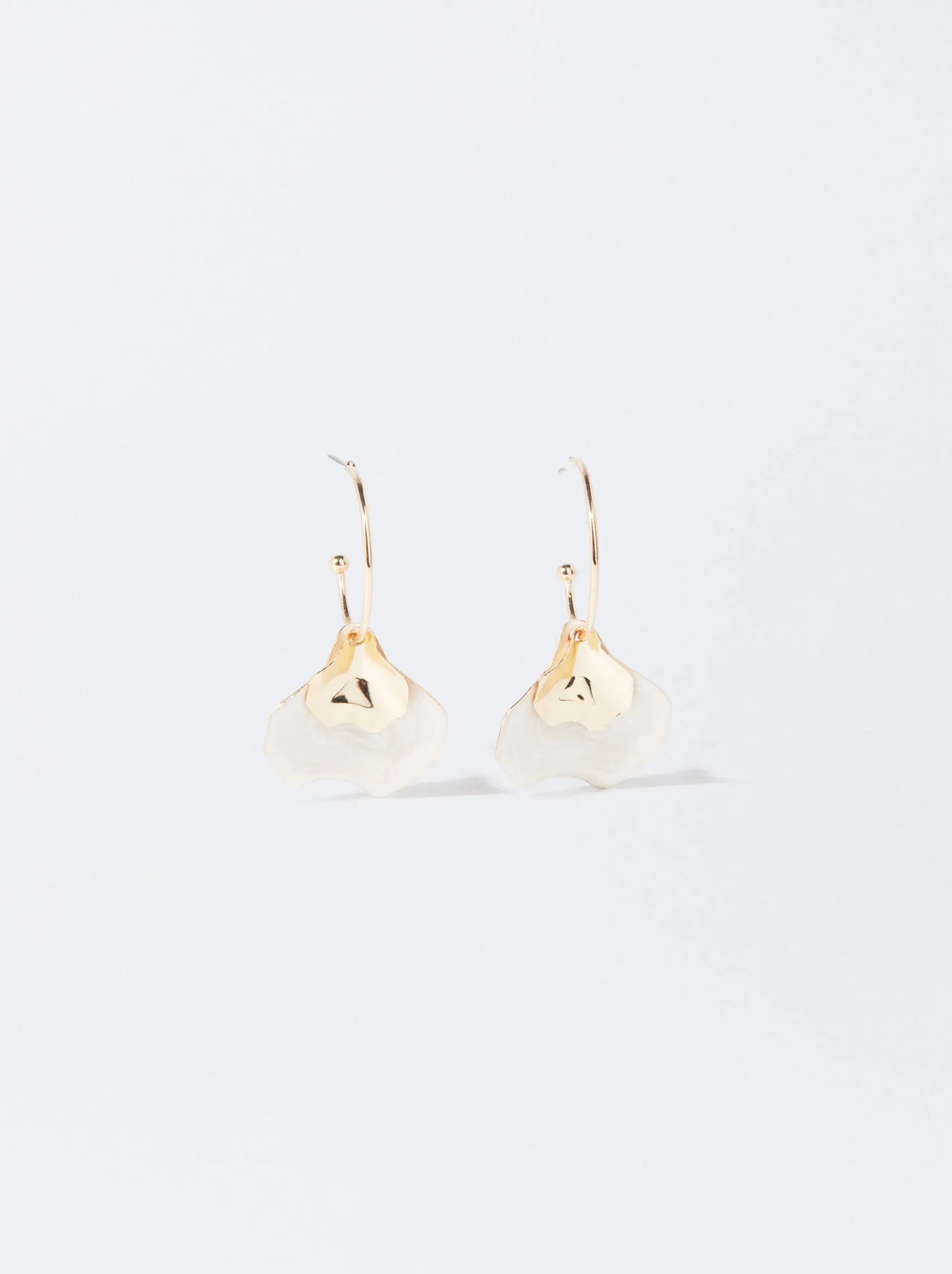 PARFOIS Pendientes De Aro Esmaltados Beige Discount