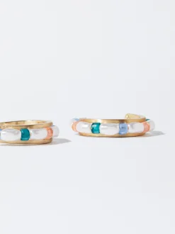 PARFOIS Pendientes De Aro Multicolor Multicor Sale