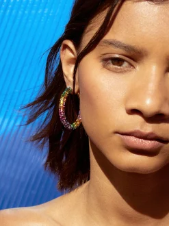 PARFOIS Pendientes De Aro Multicolor Multicor Flash Sale