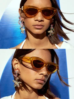 PARFOIS Pendientes De Clip Con Cristales Multicor Store