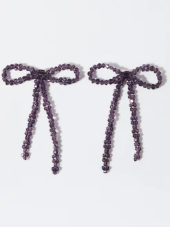 PARFOIS Pendientes De Lazo Violeta Clearance