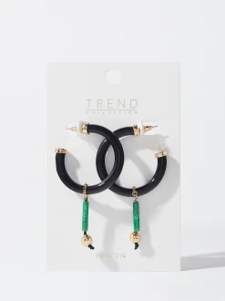 PARFOIS Pendientes De Resina Multicor Hot