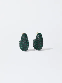 PARFOIS Pendientes De Resina Con Cristales Multicor Flash Sale