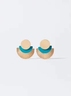 PARFOIS Pendientes Dorados Verde Outlet