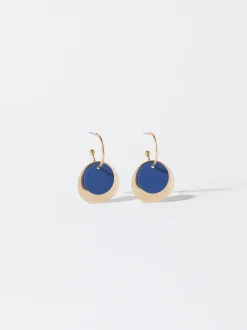 PARFOIS Pendientes Dorados Azul Flash Sale