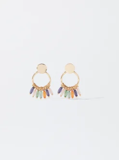 PARFOIS Pendientes Dorados Con Abalorios Multicor Cheap