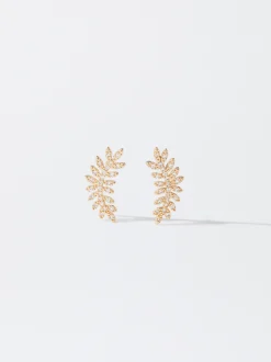 PARFOIS Pendientes Dorados Con Circonitas Cheap