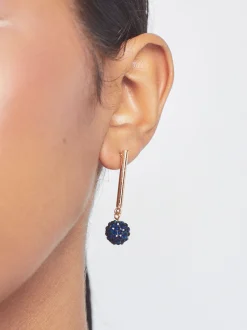 PARFOIS Pendientes Dorados Con Cristales Azul Clearance