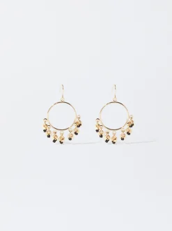PARFOIS Pendientes Dorados Con Cristales Negro Store