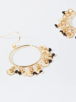 PARFOIS Pendientes Dorados Con Cristales Negro Store